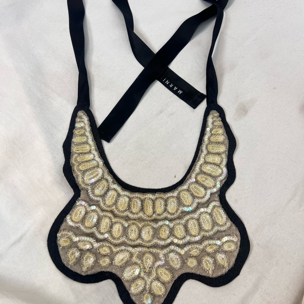 Marni Black and Gold Ribbon Necklace